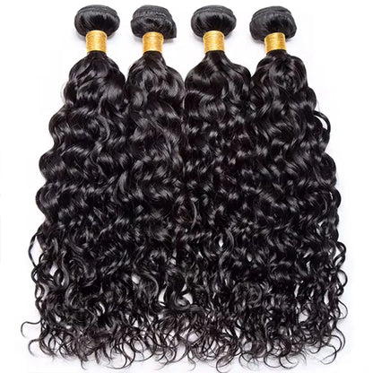 Water Wave Human Hair Bundles Natural Color 100% Human Hair Wig  Water Wave One Weave Bundles Unprocessed For Black Women
