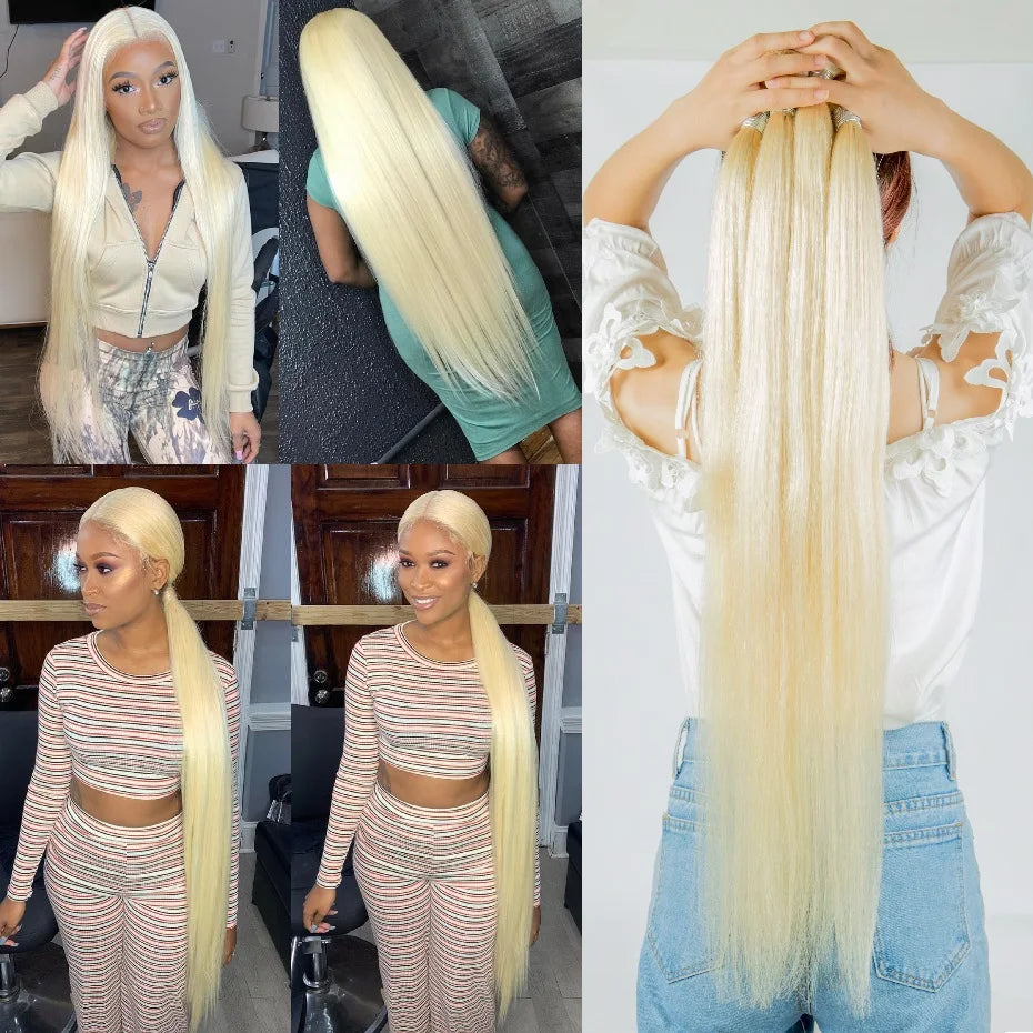 613 Blonde Colored Straight Human Hair Bundles 1 Pcs Double Drawn Raw Vietnamese Hair Bundles Weave Weft 22 24 26 28 30 32 Inch