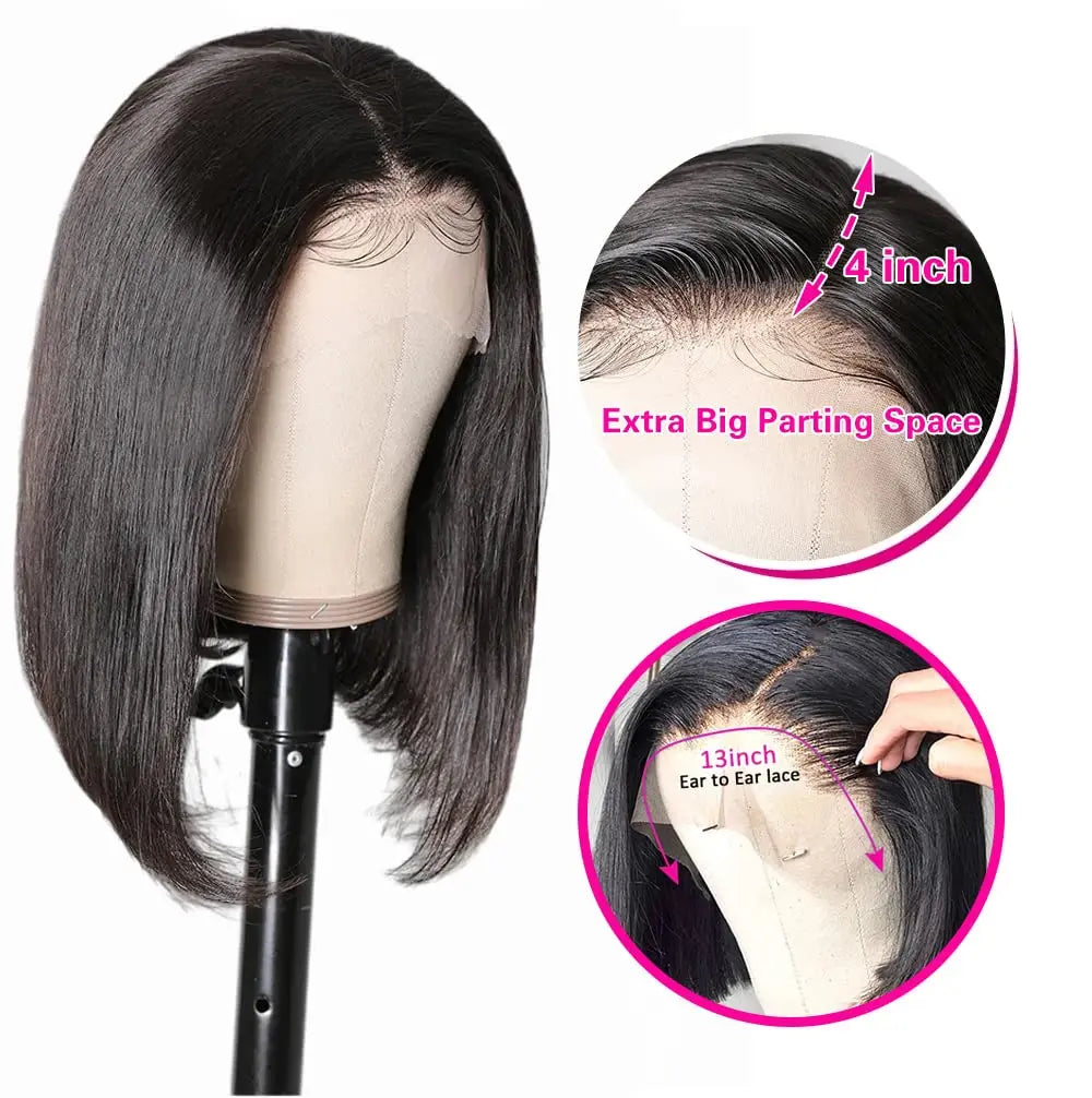 Glueless Wear Go Straight Human Hair Wigs Short Ready To Wear Bob Wigs Without Glue Closure Front Wigs For Women on Sale