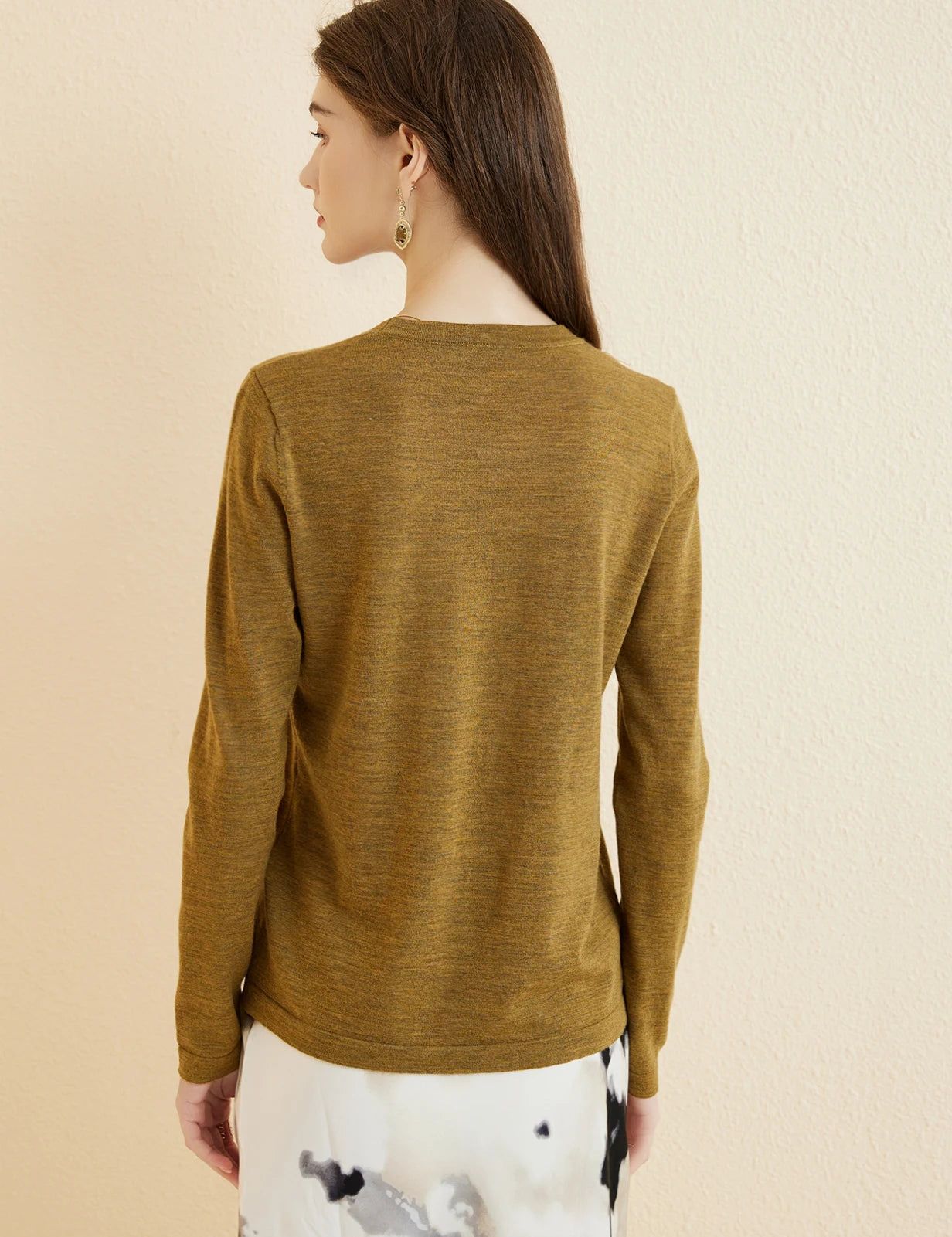 Women's T Shirt 100% Merino Wool Base Layer Top Fall Winter Fashion Crewneck Soft Merino Tee Long Sleeve Tops Knit Women Clothes