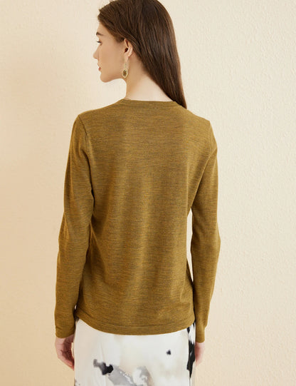 Women's T Shirt 100% Merino Wool Base Layer Top Fall Winter Fashion Crewneck Soft Merino Tee Long Sleeve Tops Knit Women Clothes