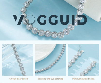 Tennis Necklace for Women Men Silver White Gold Plated Full Zircon Moissanite Tennis Chain Zircon Necklace For Men Gift