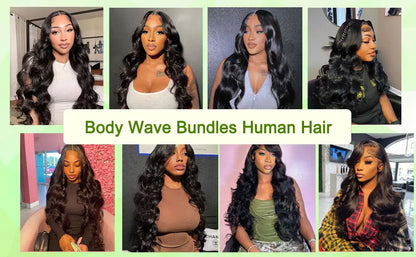 Human Hair Bundles Body Wave 26 28 30 Inch 100% Unprocessed Brazilian Virgin Hair Weave 3 Bundles Real Human Hair Natural Black