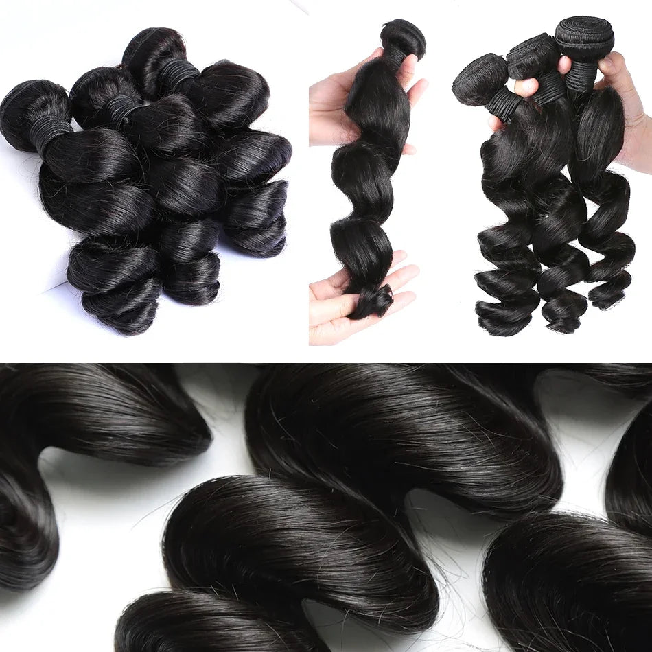 18-40 Inchs Loose Wave Bundles Brazilian Human Hair Weave Bundles 2/4/6 Bundles Deal Top Quality Human Hair Extensions Wholeasle