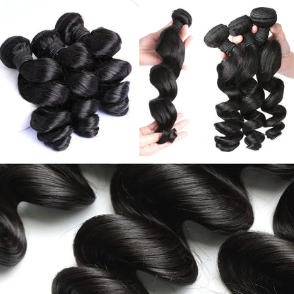18-40 Inchs Loose Wave Bundles Brazilian Human Hair Weave Bundles 2/4/6 Bundles Deal Top Quality Human Hair Extensions Wholeasle