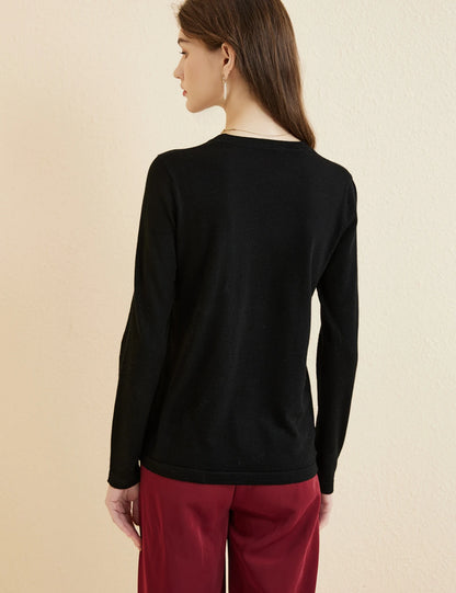 Women's T Shirt 100% Merino Wool Base Layer Top Fall Winter Fashion Crewneck Soft Merino Tee Long Sleeve Tops Knit Women Clothes