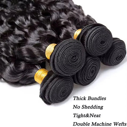Water Wave Human Hair Bundles Natural Color 100% Human Hair Wig  Water Wave One Weave Bundles Unprocessed For Black Women