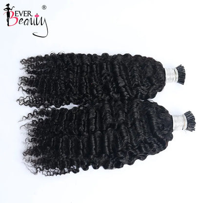 3B 3C Kinky Curly I Tip Microlinks Human Hair Extensions Brazilian Virgin Hair Weave Bundles I Tip Hair Extensions Ever Beauty