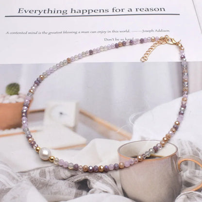Simple Necklace Natural pearl Statement Short Chain Necklace For Women Seed Crystal glass beads Chain Necklaces Handmade Jewelry