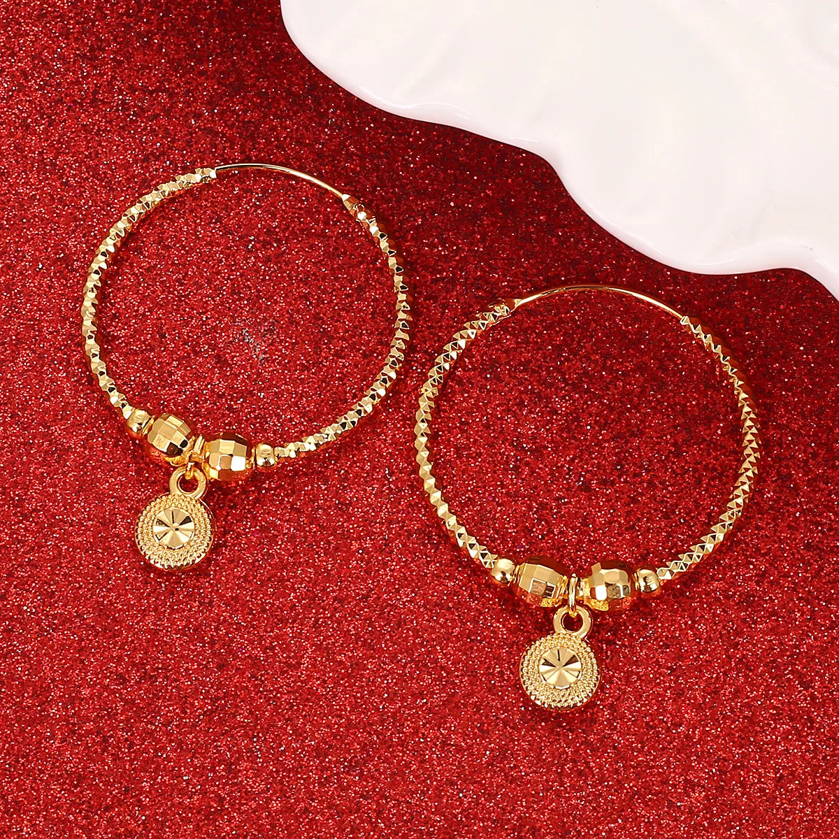 Ball Earrings for Women Girls Bead Round Ethiopian Africa Arabia Middle East Jewelry  Gift