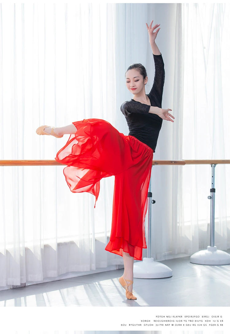 Modern Dance Training Pants Adult Classical Yoga Costumes Chiffon Elegant Wide-Legged Pants Form High Quality