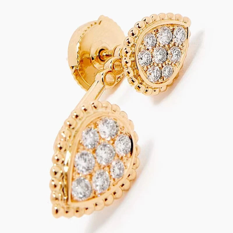 Brass With 18k Gold Detachable Double Eyes Earrings Women Jewelry Party Boho T Show Gown Runway Rare Korean Japan Trendy INS