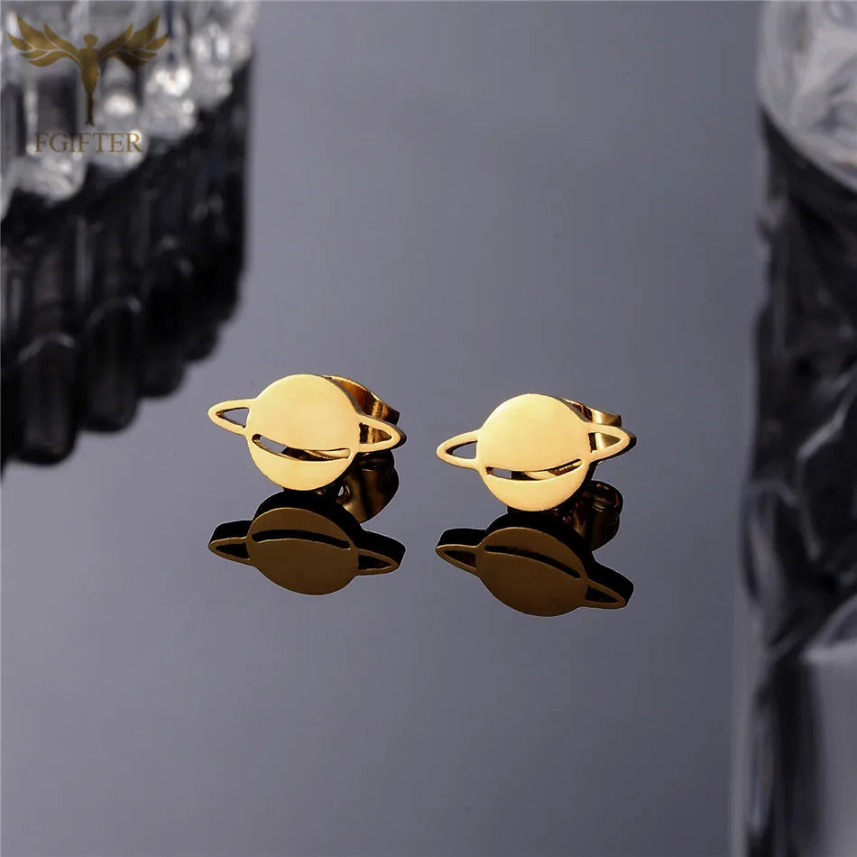 Wholesale Stainless Steel Earrings for Women Girl Animal Clover Flower Cat Bird Unicorn Bear Butterfly Dragonfly Dog Ear Studs