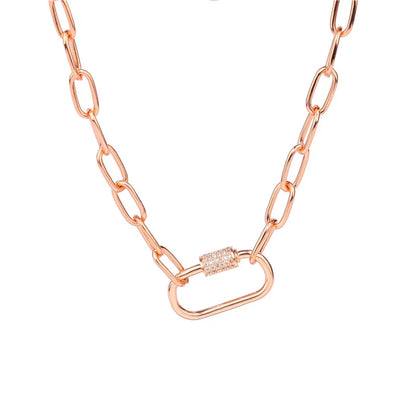 Necklace For Women Punk thick chain necklace zircon spiral Clasps pendant necklace women 2020 latest design charm jewelry