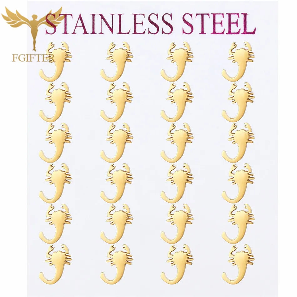 Wholesale Stainless Steel Earrings for Women Girl Animal Clover Flower Cat Bird Unicorn Bear Butterfly Dragonfly Dog Ear Studs