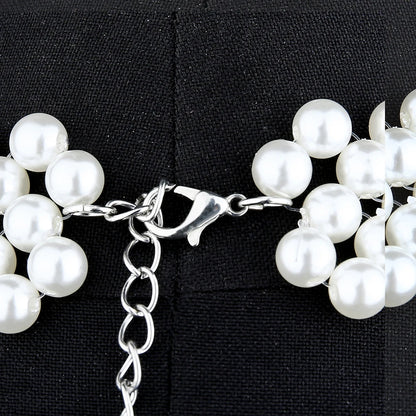 Sexy Women Pearl Shawl Necklaces Collar Shoulder Long Chain Pendants Necklaces Sweater Chain Wedding Dress Jewelry Accessories