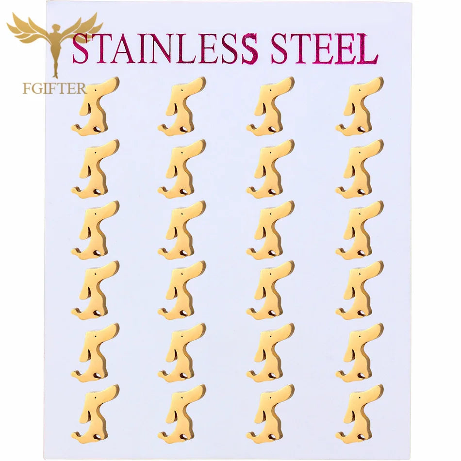 Wholesale Stainless Steel Earrings for Women Girl Animal Clover Flower Cat Bird Unicorn Bear Butterfly Dragonfly Dog Ear Studs