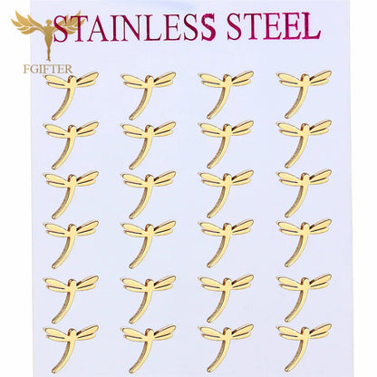 Wholesale Stainless Steel Earrings for Women Girl Animal Clover Flower Cat Bird Unicorn Bear Butterfly Dragonfly Dog Ear Studs