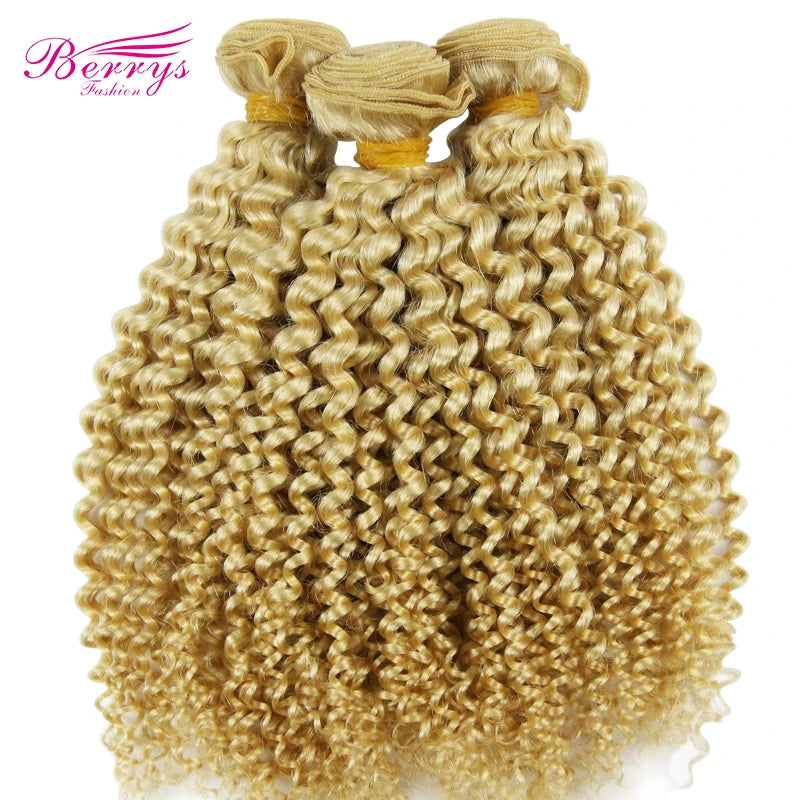 Berrys Fashion 613 Blonde Deep Wve Bundles Brazilian Curly Weave Human Hair Bundles 1/3/4PC Virgin Hair  #613 Color 12-28 Inch