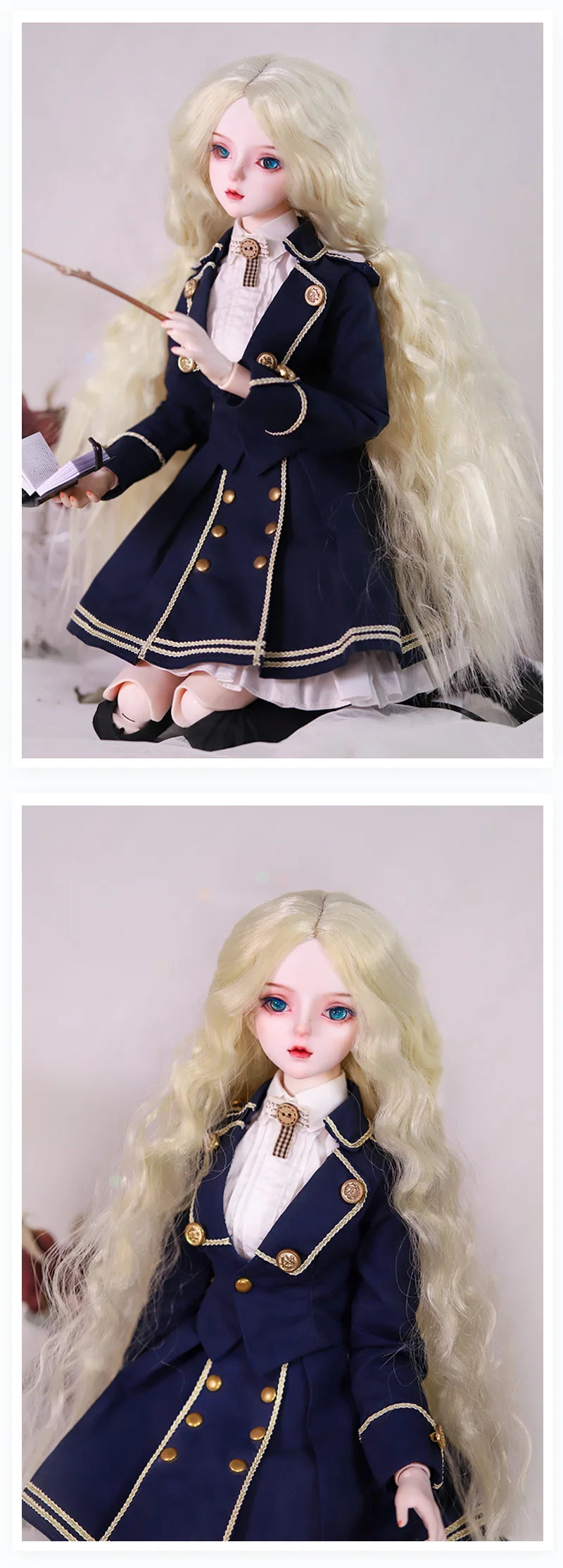 Wig for 1/3 BJD Smooth hair AI MSD SD Kit Toy Gift suit 60cm doll