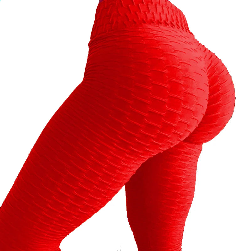 Yoga Pants Pink Jacquard Leggings Women Seamless High Waist Fitness Workout Pants Outdoor Sports Trousers Streetwear Bottom