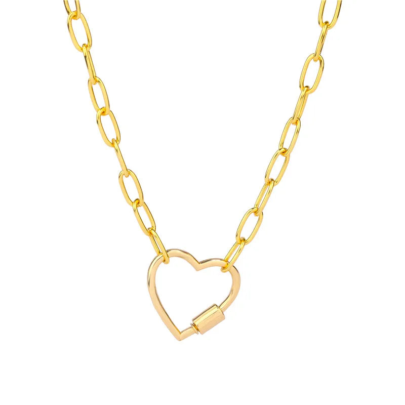 Necklace For Women Punk thick chain necklace zircon spiral Clasps pendant necklace women 2020 latest design charm jewelry