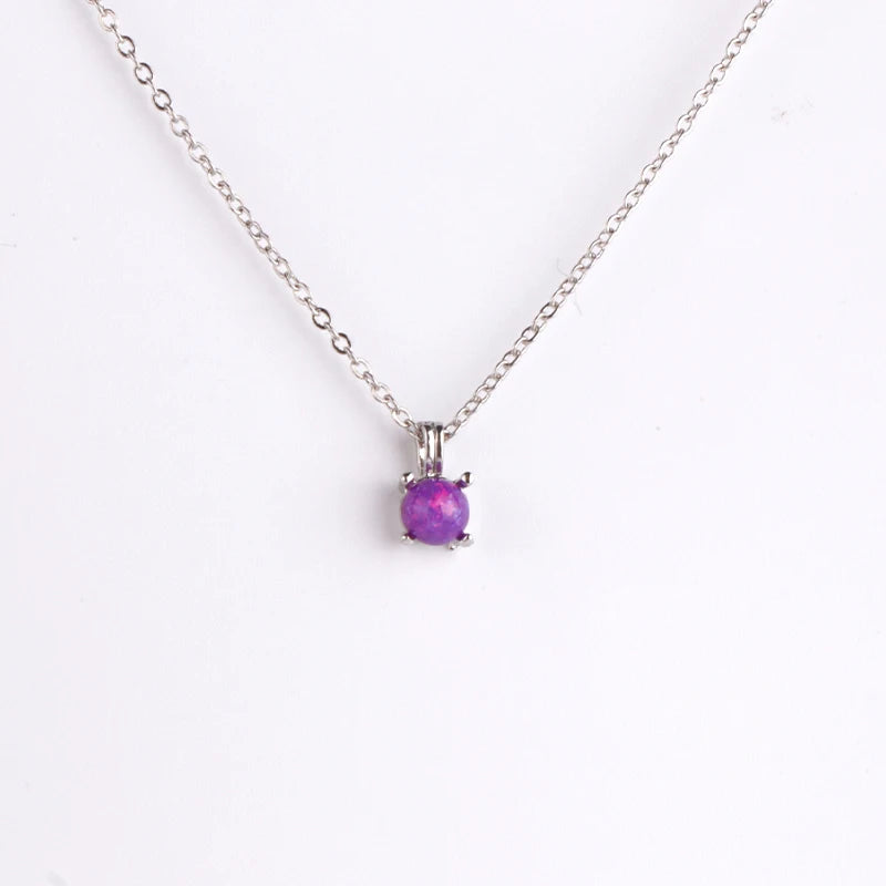 Elegant Women Pendant Necklaces Creative Round White Pink Blue Zinc Alloy Necklace Birthday Anniversary Gifts For Wife