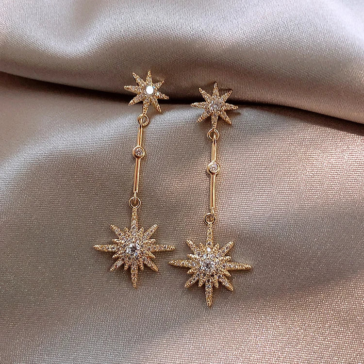 Fashion crystal star long earrings for women with earrings for friends gift trendy Earrings exaggerated Earrings