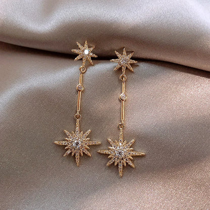 Fashion crystal star long earrings for women with earrings for friends gift trendy Earrings exaggerated Earrings
