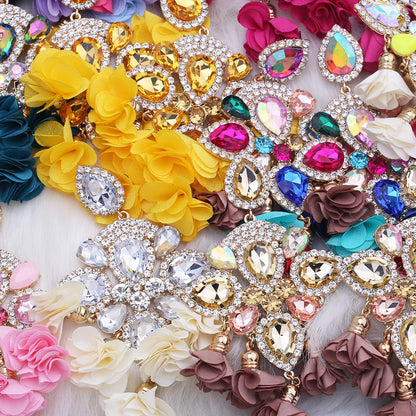 New Earrings Tassel Drop Earring Jewelry Earrings For Women Crystal Earrings Crown Dangle Earrings Long Earrings Boho Earings