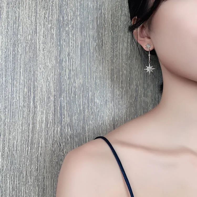 Fashion crystal star long earrings for women with earrings for friends gift trendy Earrings exaggerated Earrings