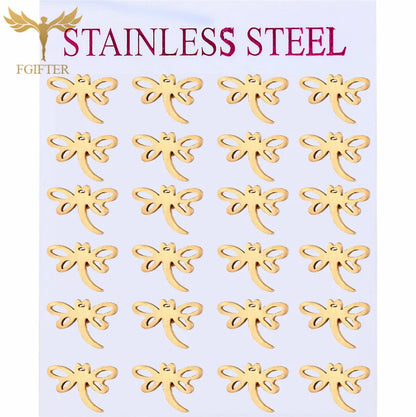 Wholesale Stainless Steel Earrings for Women Girl Animal Clover Flower Cat Bird Unicorn Bear Butterfly Dragonfly Dog Ear Studs