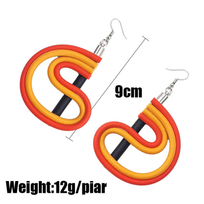 UKEBAY New Designer Handmade Big Statement Earrings For Women Multicolor Drop Earrings Bohemia Jewelry Party Accessories Gifts