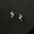 S925 Sterling Silver 14K Gold Plated Earrings for Women Inlaid Zircon Simple Rotating Earrings All-Match Jewelry