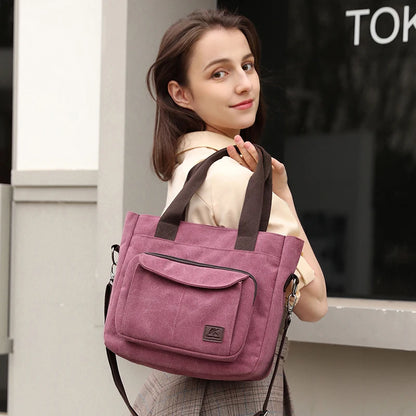 2024 Women Bag New Fashion Messenger Bag Women Shoulder Bag Canvas Handbag Purse Large Capacity Fashion Female Tote Shopping Bag