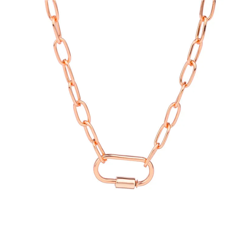 Necklace For Women Punk thick chain necklace zircon spiral Clasps pendant necklace women 2020 latest design charm jewelry