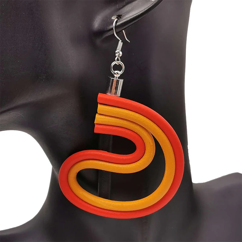 UKEBAY New Designer Handmade Big Statement Earrings For Women Multicolor Drop Earrings Bohemia Jewelry Party Accessories Gifts