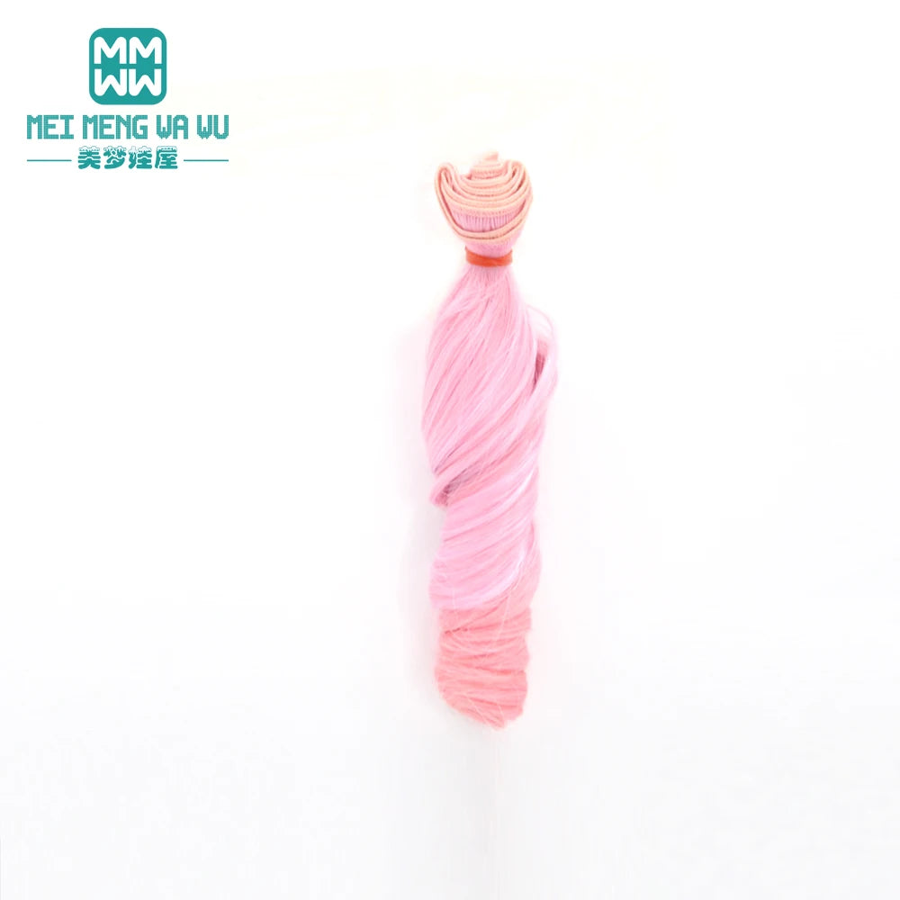 1pcs 15cm*100CM curl brown golden black khaki BJD Doll Wigs hair for 1/3 1/4 BJD dolls