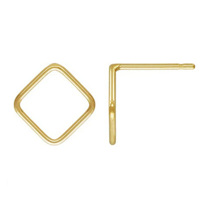 14K Gold Filled 8mm Square Earrings Minimalism Jewelry Gold Filled Stud Earrings Brincos Pendientes Oorbellen Boho Women Earring