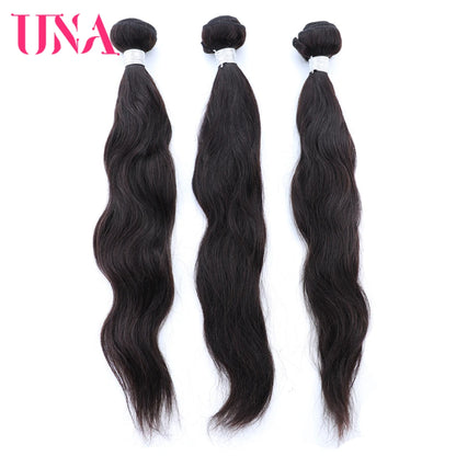 [UNA] Natural Wave 6A Low Ratio 8”-28” Indian Remy Hair Weave Natural Hair Weft Human Hair Bundles 100g