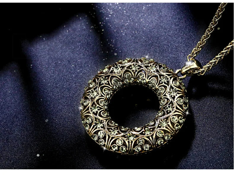 New Arrival Long Necklaces for Women 2024 Fashion Vintage Round Choker Collier Femme Statement Necklaces & Pendants Accessories