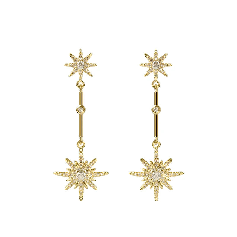 Fashion crystal star long earrings for women with earrings for friends gift trendy Earrings exaggerated Earrings