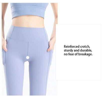 Women Yoga Pants Naked Feeling Stretchy Sports Tights Pocket High Waist Leggings Running Fitness Leggings Workout Gym Clothing