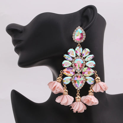 New Earrings Tassel Drop Earring Jewelry Earrings For Women Crystal Earrings Crown Dangle Earrings Long Earrings Boho Earings
