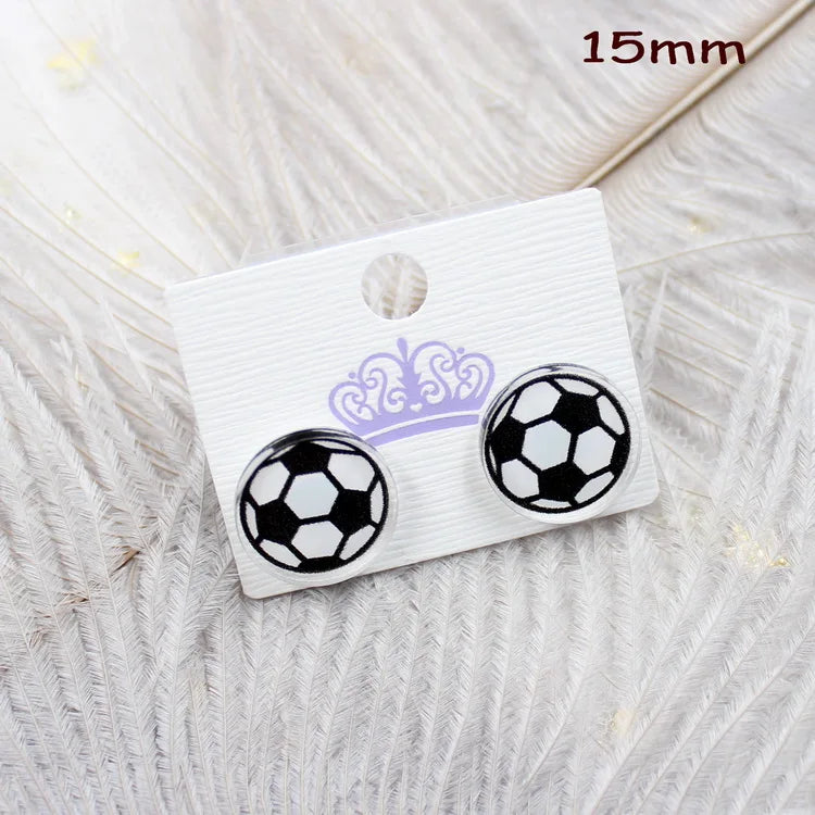soccer and basketball Stud Earrings  Cute Earrings Girl Acrylic Earrings
