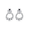 Beaded Circle Stud Earrings for Women Fashion Jewelry 925 Sterling Silver Earrings Female Classic Party Jewelry 2020 New Coming