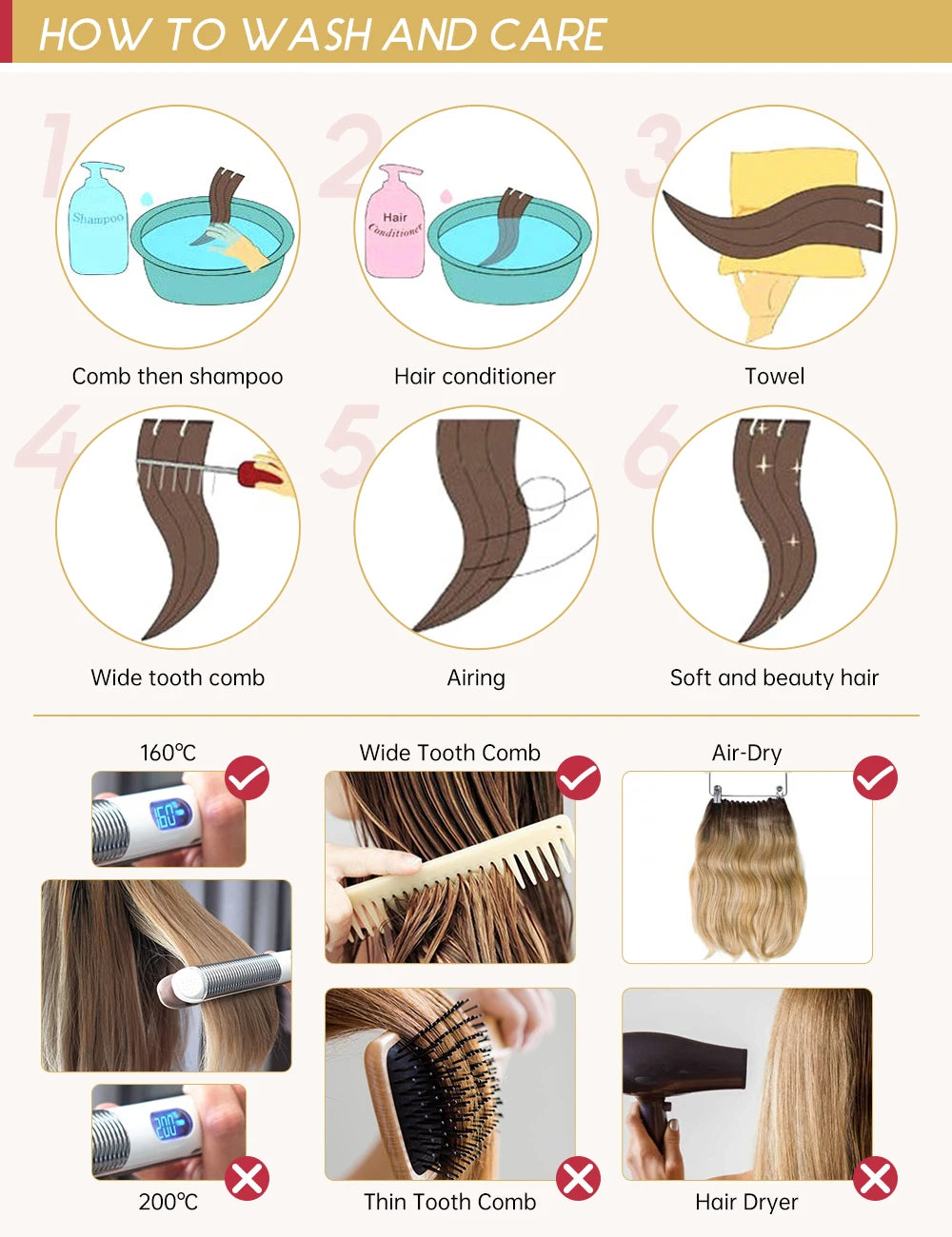 Moresoo Human Hair Bundles Weave in Double Wefted Machine Remy Hair Balayage Hair Pieces for Women Straight Weft Hair Extension