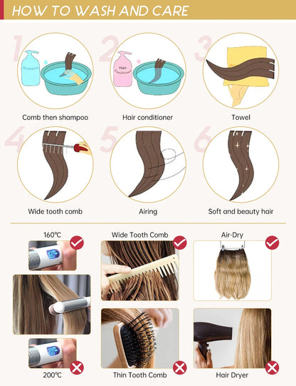 Moresoo Human Hair Bundles Weave in Double Wefted Machine Remy Hair Balayage Hair Pieces for Women Straight Weft Hair Extension