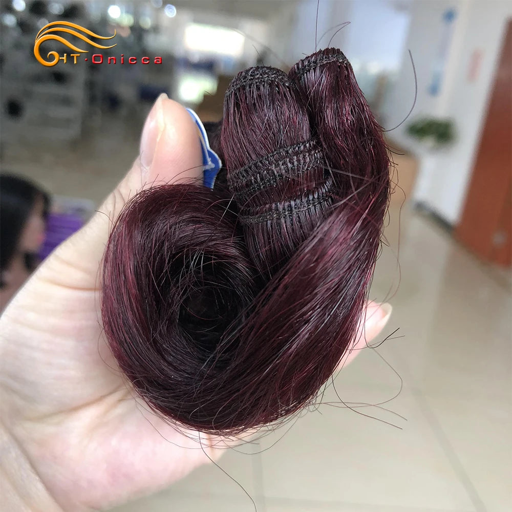 Brazilian Curly Hair Weave Bundles 100% Human Hair 4 Bundles Afro 1B 30 Burgundy Bundles Hair Extension 5 5 6 7 Inches Remy Hair