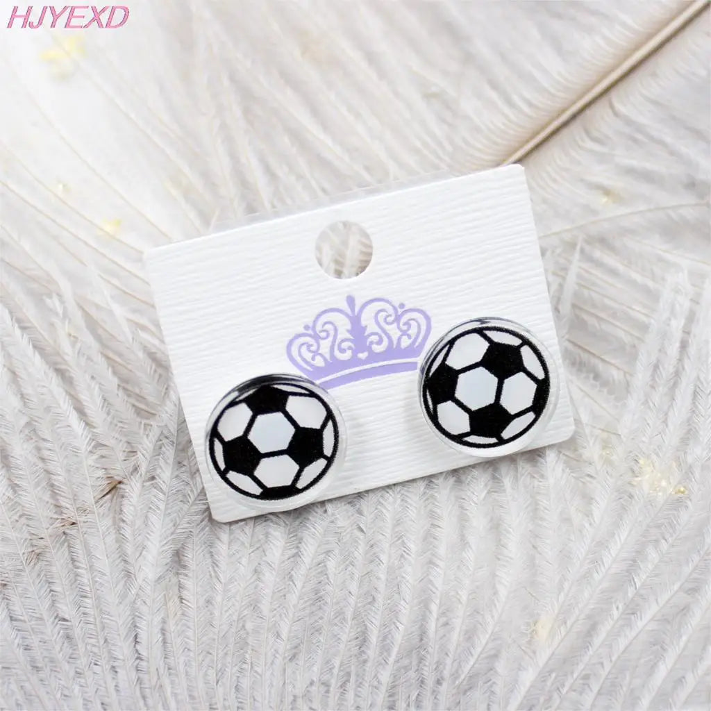 soccer and basketball Stud Earrings  Cute Earrings Girl Acrylic Earrings